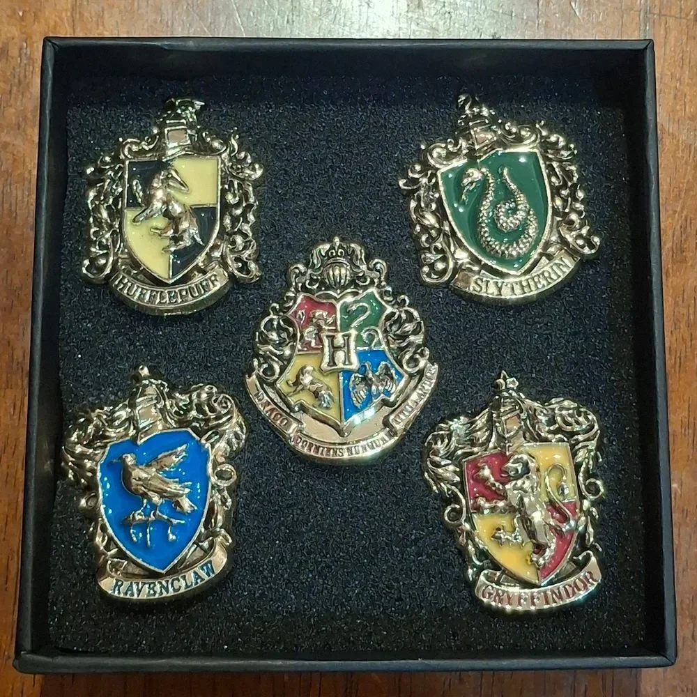 Harry Potter Hogwarts House Enamel Pins - Set Of 5